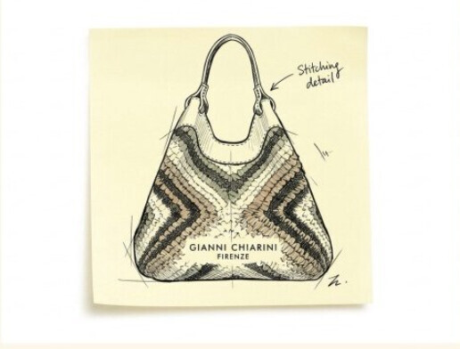 Second sketch with a stitching-detail note
